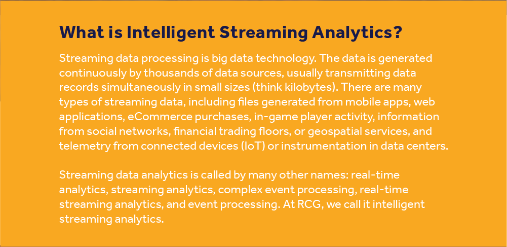 What is intelligent streaming analytics